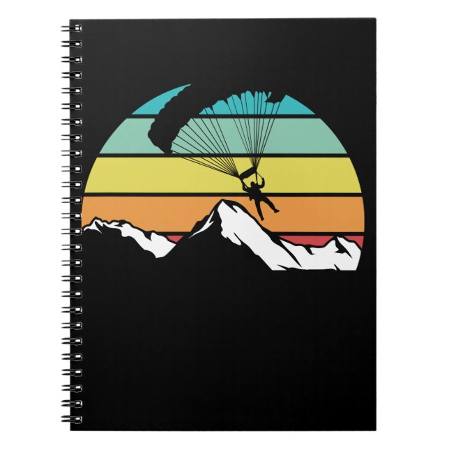 Carnet Parachute Retro Mountain Parapente (Devant)