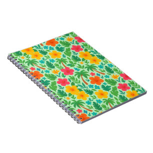 Carnet Paradis tropical - Palm Feuilles & Hibiscus Motif