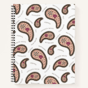 Carnet Paramecia Paisley Biologie Personnalisable Blanc