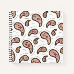 Carnet Paramecia Paisley Personnalisable Biologie Blanc