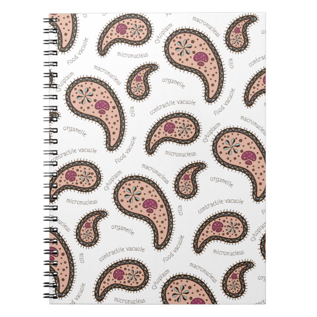 Carnet Paramecia Paisley Personnalisable Biologie Blanc (Devant)