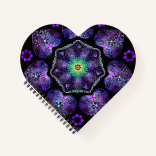 Carnet Parapluie violet & coeurs .7