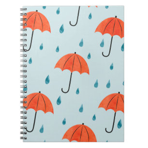 Carnet Parapluies : Aquarelle Automne gouttes