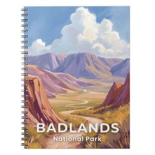 Carnet Parc national de Badlands Dakota du Sud Voyage Art