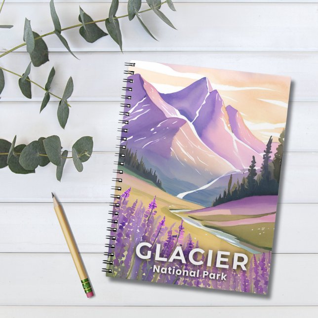 Carnet Parc national du Glacier | Aquarelle du ressort (Créateur téléchargé)