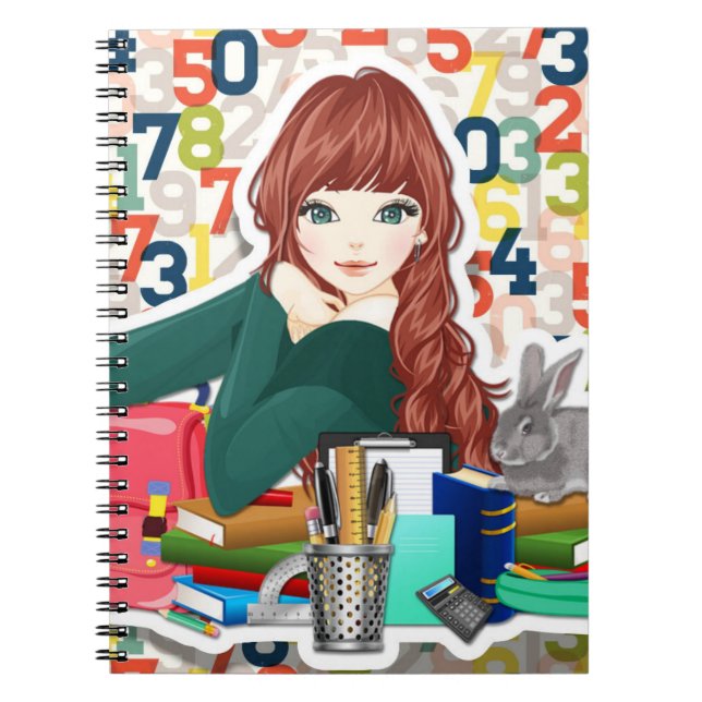Carnet Parfait pour le Nouvel An scolaire Les filles math (Devant)