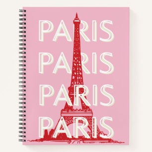 Carnet Paris, Art du voyage, Art rétro, Rose