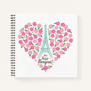 Carnet Paris Bonjour   Coeur floral