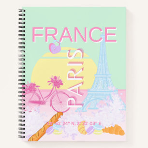 Carnet Paris, France, Art du voyage, Preppy, Pastel, Vert