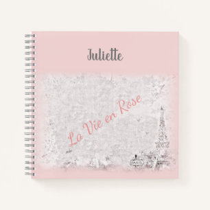 Carnet Paris Pink La Vie En Rose Citation Française