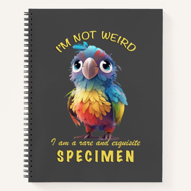 Carnet Parrot Je ne suis pas bizarre Je suis Rare Exquise (Devant)