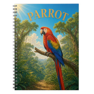 Carnet Parrot Jungle Canopy Watercolor GeoSaga