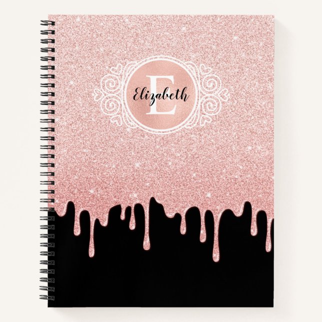 Carnet Parties scintillant à goutte rose Girly Artist Ske (Devant)