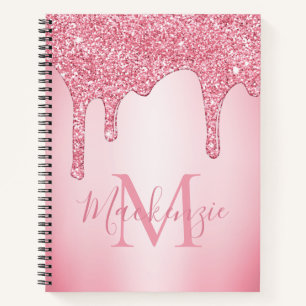 Carnet Parties scintillant à gouttes rose vif pour filles