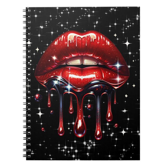 Carnet Parties scintillant à gouttes rouges Glam Sparkle (Devant)
