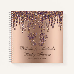 Carnet Parties scintillant Bronze pieds Baby shower livr