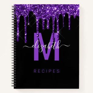 Carnet Parties scintillant Chic Purple Driving Nom du mon