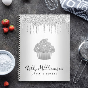 Carnet Parties scintillant Cupcake Argent Drives boulange