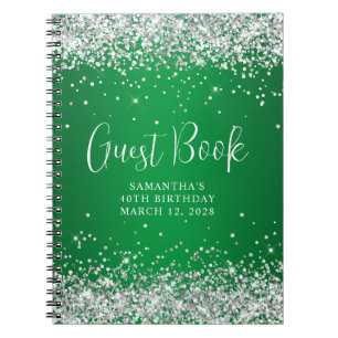Carnet Parties scintillant d'argent Green Ombre 40e anniv
