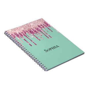 Carnet Parties scintillant de crème glacée rose à la ment