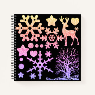 Carnet Parties scintillant de Noël brillant éléments de p