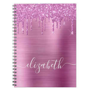 Carnet Parties scintillant de séchage rose personnalisée