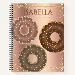 Carnet Parties scintillant d'or chocolat beignets de cuiv