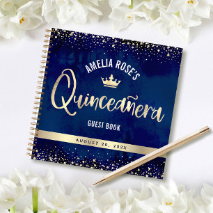 Carnet Parties scintillant d'or de la Marine Tiara Quince