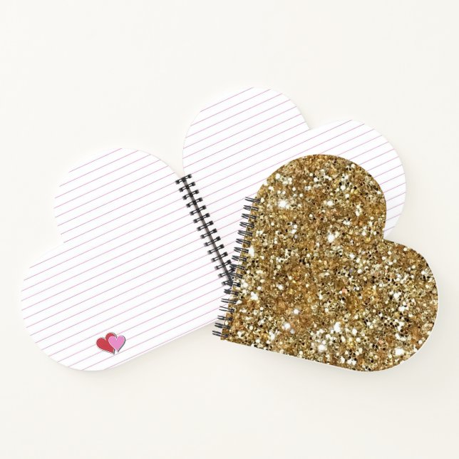 Carnet Parties scintillant d'or et étincelles de glam | E (Intérieur)