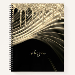Carnet Parties scintillant d'or et rayons lumineux, Gold 