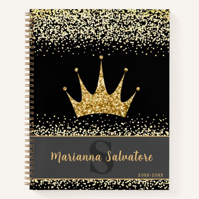 Carnet Parties scintillant d'or Reine et princesse Couron (Devant)