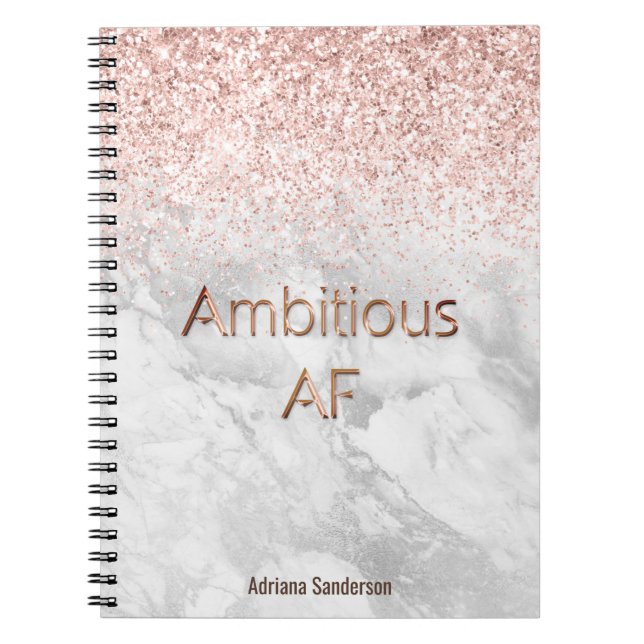 Carnet Parties scintillant d'or Rose de motivation person (Devant)