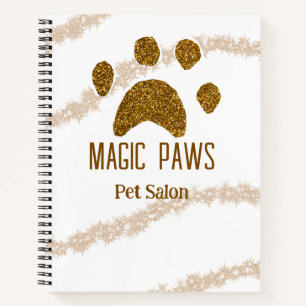 Carnet Parties scintillant dorée pattes animal salon ajou