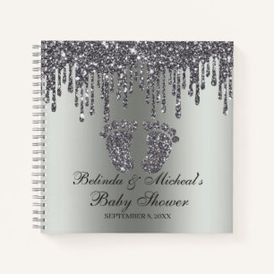 Carnet Parties scintillant Driver Argent Pieds Baby showe