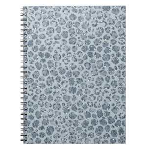 Carnet Parties scintillant Empreinte de léopard Denim Blu