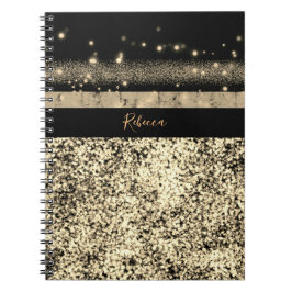 Carnet Parties scintillant en or Chic de luxe Signature M