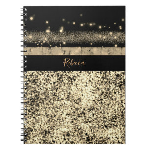 Carnet Parties scintillant en or Chic de luxe Signature M