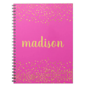 Carnet Parties scintillant en or Glam Confetti Spirale