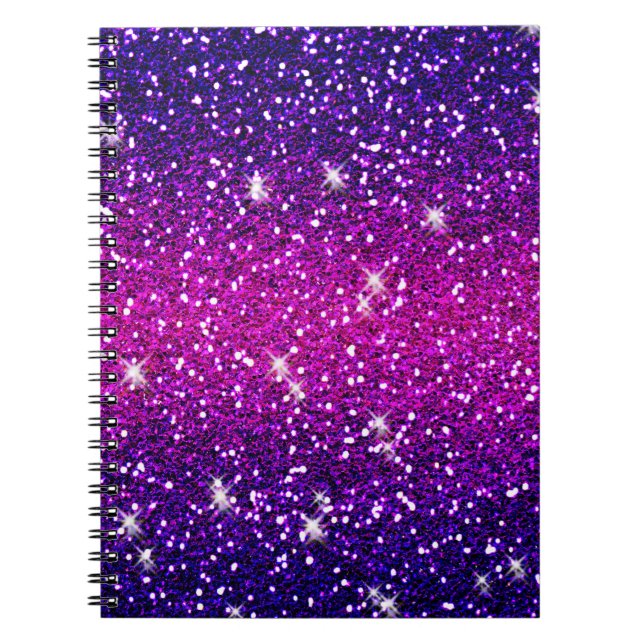 Carnet Parties scintillant Étincelles Purple Pink Texture (Devant)