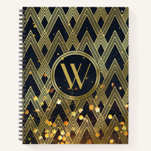 Carnet Parties scintillant Gatsby Art Déco Motif géomé
