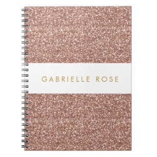 Carnet Parties scintillant Gold Rose Nom personnalisé ou