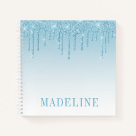 Carnet Parties scintillant moderne moderne tendance Bleu 