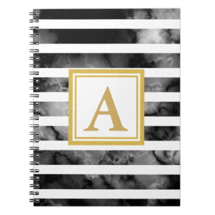 Carnet Parties scintillant moderne Noir et Blanc Or Tenda