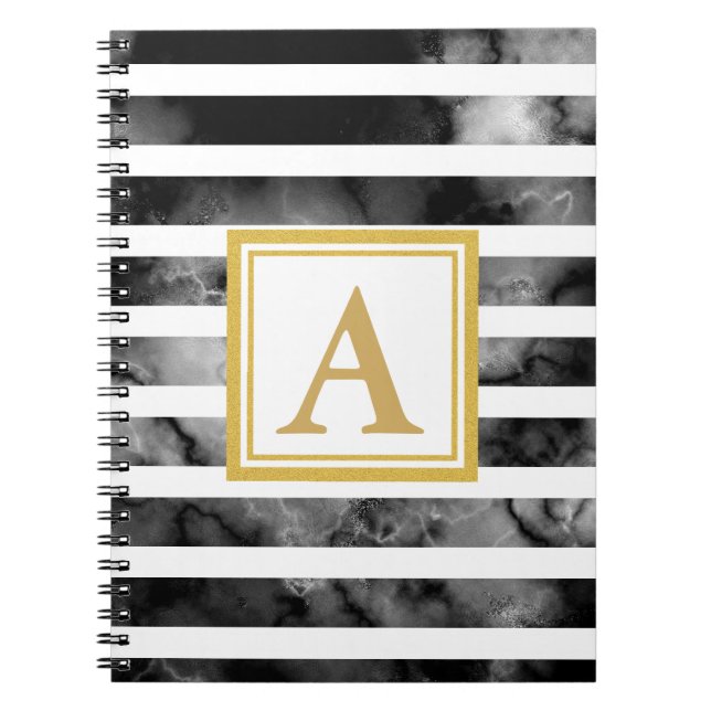 Carnet Parties scintillant moderne Noir et Blanc Or Tenda (Devant)