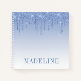 Carnet Parties scintillant moderne tendance Dusty Blue