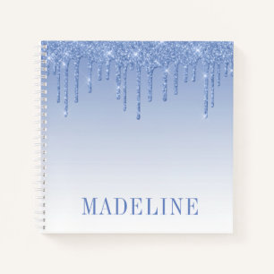 Carnet Parties scintillant moderne tendance Dusty Blue