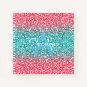 Carnet Parties scintillant Ombre bleue et recette Monogra