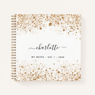 Carnet Parties scintillant or blanc nom glamour