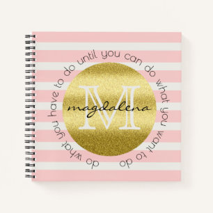 Carnet Parties scintillant or Monogram tendance Blush Pin