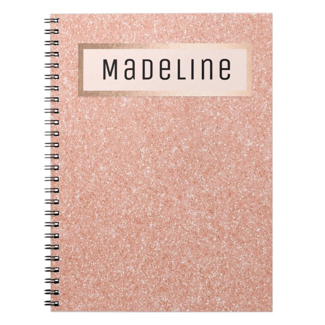 Carnet Parties scintillant or Rose moderne étincelle Carn (Devant)